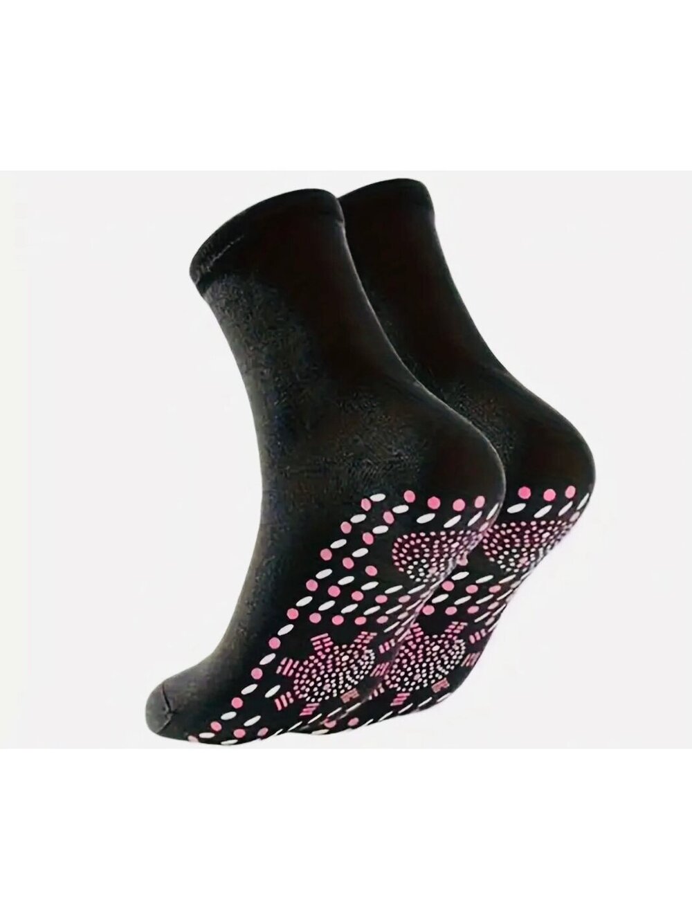 New - Pair of Self-Heating /Massage Socks - Black- OS